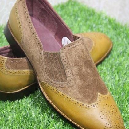 New Mens Handmade Formal Shoes Brow..