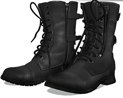 military style leather boots