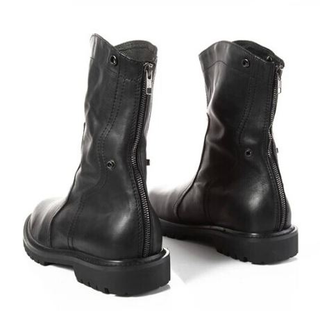 mens leather zip up boots