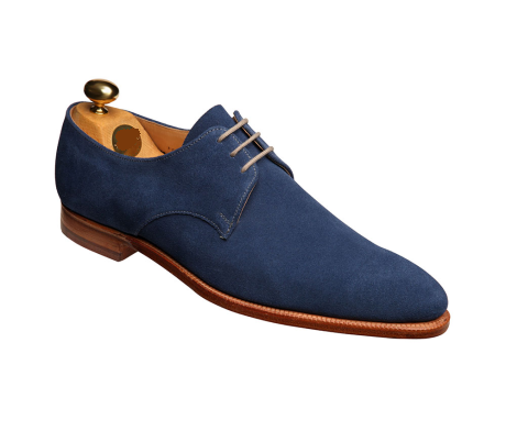 Men Navy Blue Suede Formal Shoes 