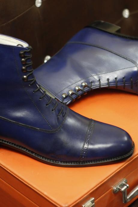 New Men's Handmade Brown Crocodile Textured Leather Stylish Jodhpur Boots